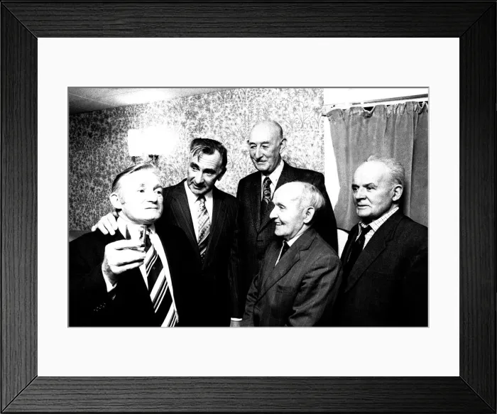 Framed Print : Jackie Milburn officially opened the flats for the elderly at Parkside Court