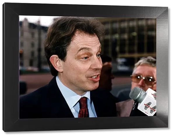 Tony Blair MP Leader Labour Party being interviewed in Glasgow. 1995