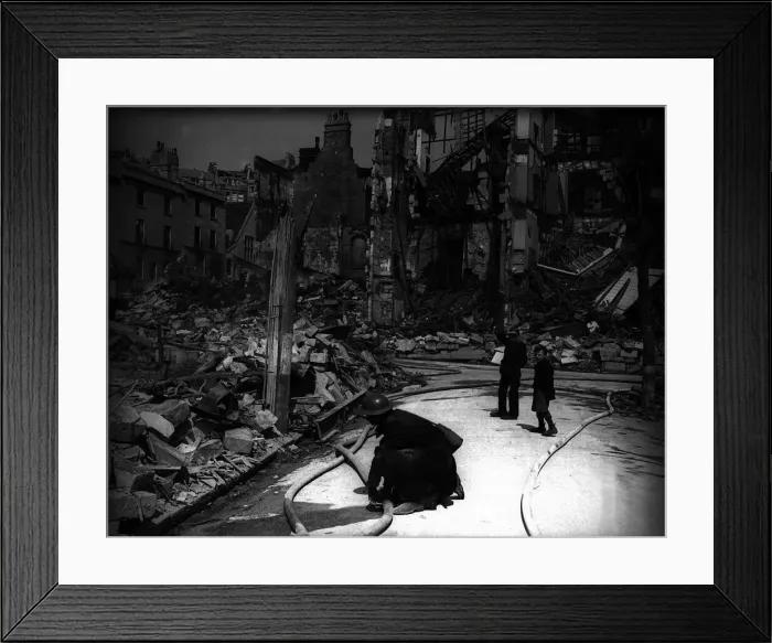 Framed Print : WW2 Bomb Damage in Bath Circa 28th April 1942 Framed Print : WW2 Bomb Damage in Bath Circa 28th April 1942