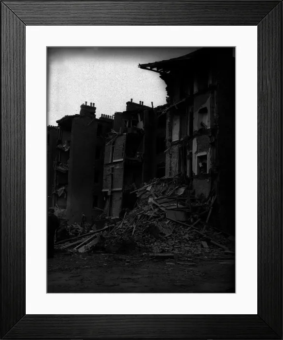 Framed Print : WW2 Bomb in Damage Maida Vale Curca October 1940 Framed Print : WW2 Bomb in Damage Maida Vale Curca October 1940