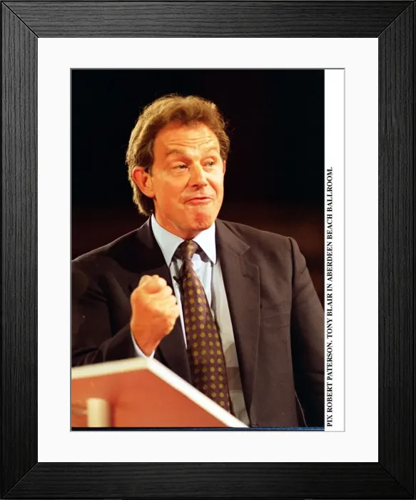 Framed Print : Tony Blair MP leader of the Labour Party speaking at Aberdeen Beach Ballroom on a visit