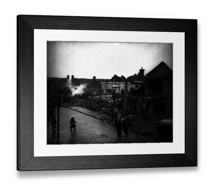 Framed Print : WW2 Bomb Damage in West Ham East london Circa October 1940