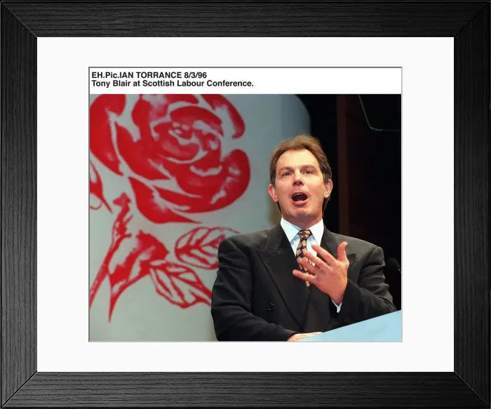 Framed Print : Tony Blair MP speaking at Scottish Labour Conference. 1996 Framed Print : Tony Blair MP speaking at Scottish Labour Conference. 1996