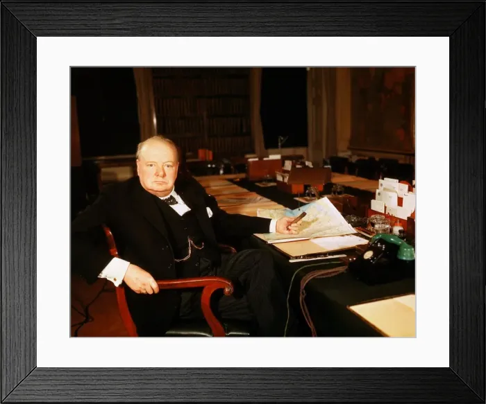 Framed Print : Winston Churchill former British Prime Minister, 1945 Framed Print : Winston Churchill former British Prime Minister, 1945