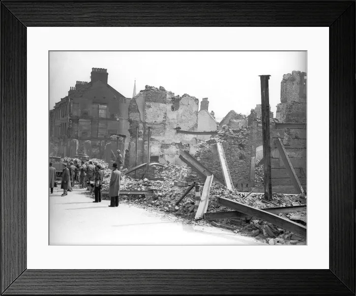 Framed Print : WW2 Bomb Damage Plymouth 21st March 1941 Framed Print : WW2 Bomb Damage Plymouth 21st March 1941