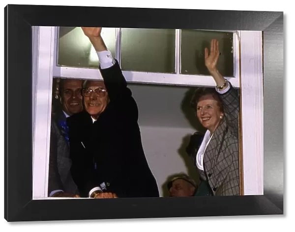 The Prime Minister Margaret Thatcher, with husband Denis Thatcher