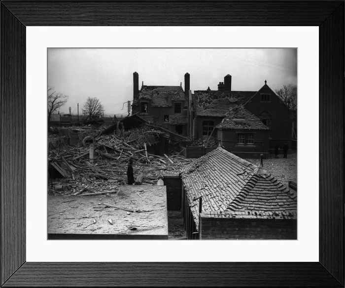 Framed Print : WW2 Air Raid Damage in Ashford Kent 24th March 1943 Framed Print : WW2 Air Raid Damage in Ashford Kent 24th March 1943