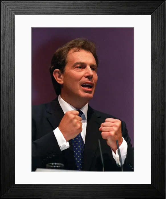 Framed Print : Labour Party conference Brighton 30th September 1997 Prime Minister Tony Blair makes his Framed Print : Labour Party conference Brighton 30th September 1997 Prime Minister Tony Blair makes his
