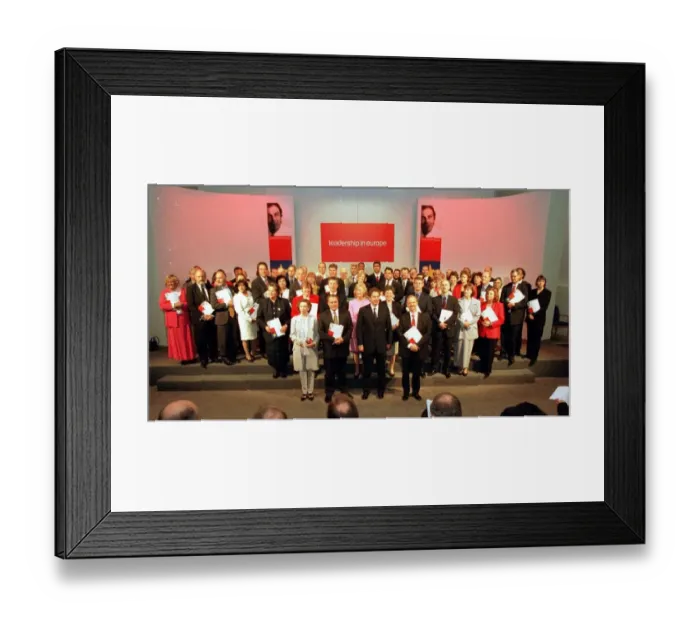 Framed Print : The Labour Party European Election Manifesto May1999. Tony Blair stood with 80 Framed Print : The Labour Party European Election Manifesto May1999. Tony Blair stood with 80
