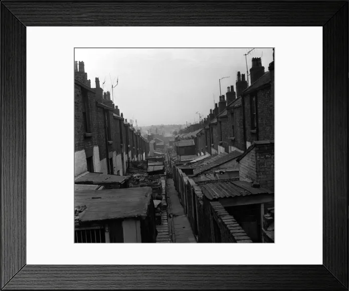 Framed Print : Taken from a set of pictures showing slum housing in post war Britain Framed Print : Taken from a set of pictures showing slum housing in post war Britain