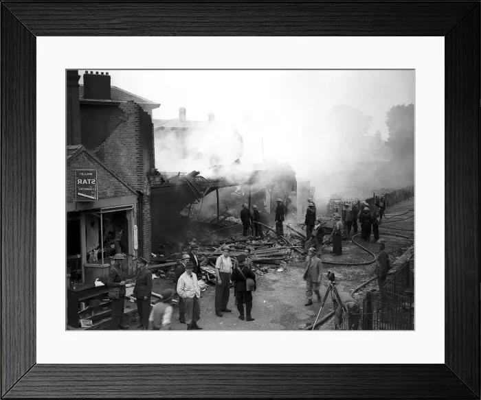 Framed Print : Bomb damage in Bridlington during WW2 Framed Print : Bomb damage in Bridlington during WW2