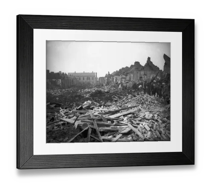 Framed Print : WW2 West Hendon Bomb Damage. Street detroyed by German bombing Circa 1941 Framed Print : WW2 West Hendon Bomb Damage. Street detroyed by German bombing Circa 1941