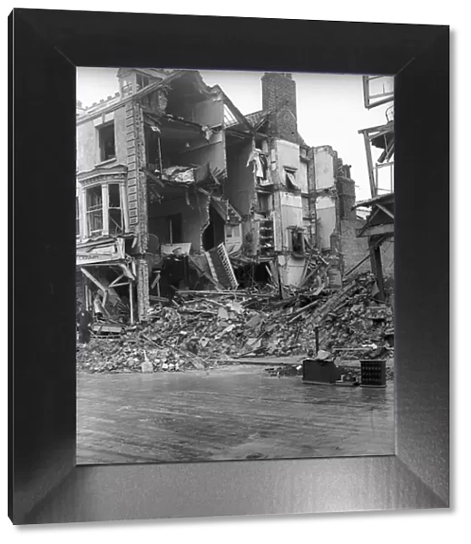 Bomb damaged building in Dover, during WW2