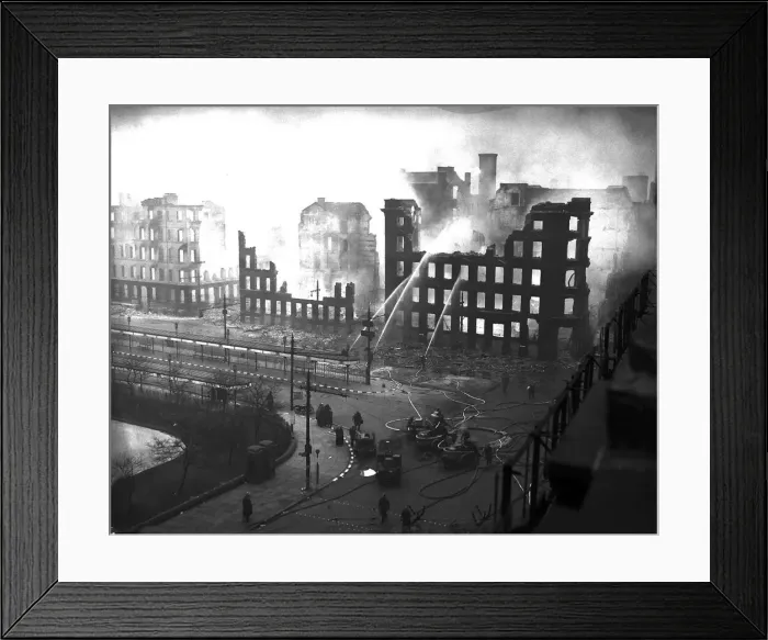 Framed Print : Bomb damage in Manchester during WW2 Framed Print : Bomb damage in Manchester during WW2