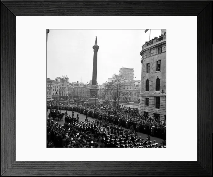 Framed Print : Winston Churchill state funeral. Churchill died on 25 January 1965, aged 90 Framed Print : Winston Churchill state funeral. Churchill died on 25 January 1965, aged 90