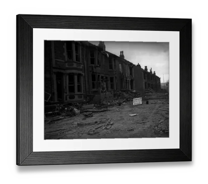 Framed Print : Bomb Damage in Bristol after air raid during WW2 5th January 1941 A Bristol Framed Print : Bomb Damage in Bristol after air raid during WW2 5th January 1941 A Bristol