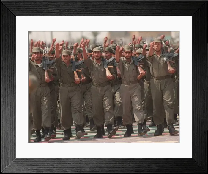 Framed Print : Volunteer Reserve Army Parade in Iraq May 1998 Crowds  /  groups of soldiers marching
