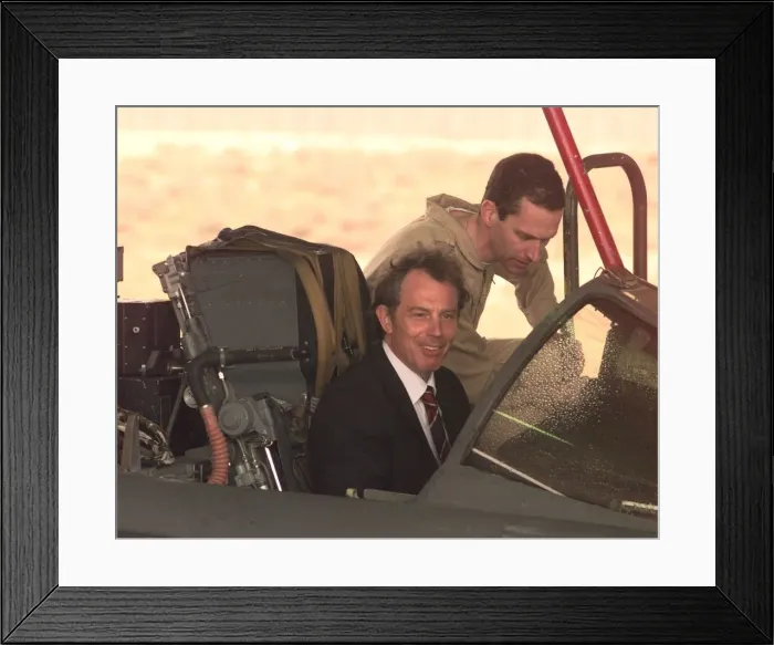 Framed Print : Tony Blair Visit to Kuwait January 1999, sitting in the cockpit of a tornado fighter Framed Print : Tony Blair Visit to Kuwait January 1999, sitting in the cockpit of a tornado fighter