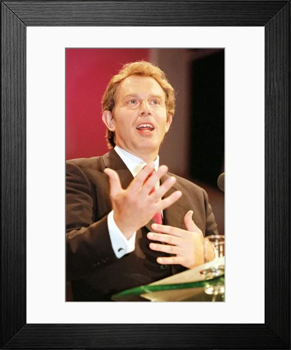 Framed Print : Tony Blair Prime Minister makes his speech September 1998 to the Labour Party Conference