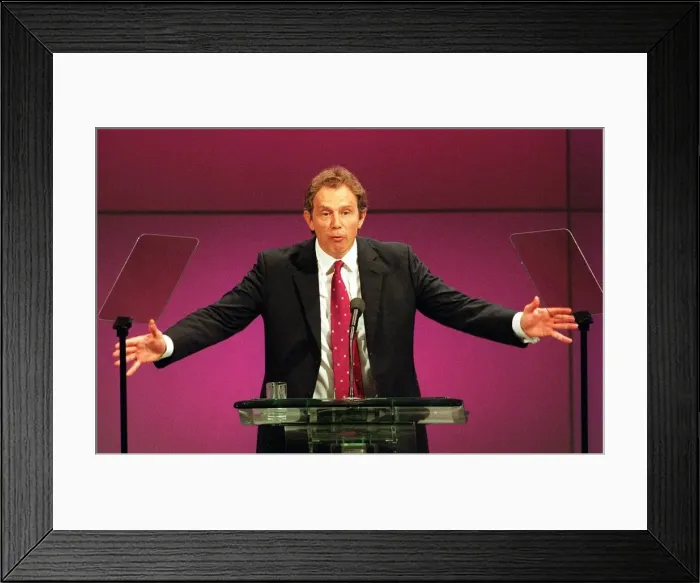 Framed Print : Tony Blair MP Prime Minister making a speech September 1998 at the Labour Party Framed Print : Tony Blair MP Prime Minister making a speech September 1998 at the Labour Party