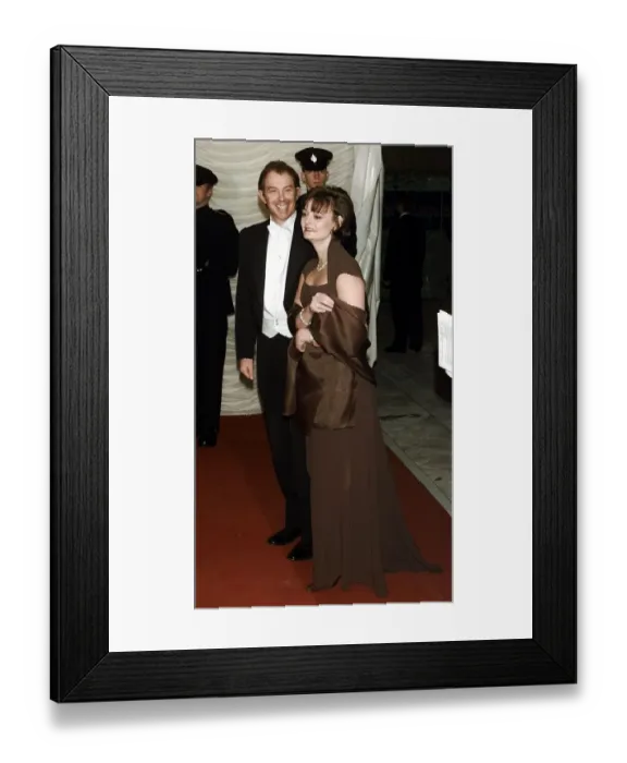 Framed Print : Tony Blair MP Prime Minister November 1998 with wife Cherie arriving at the Guildhall for