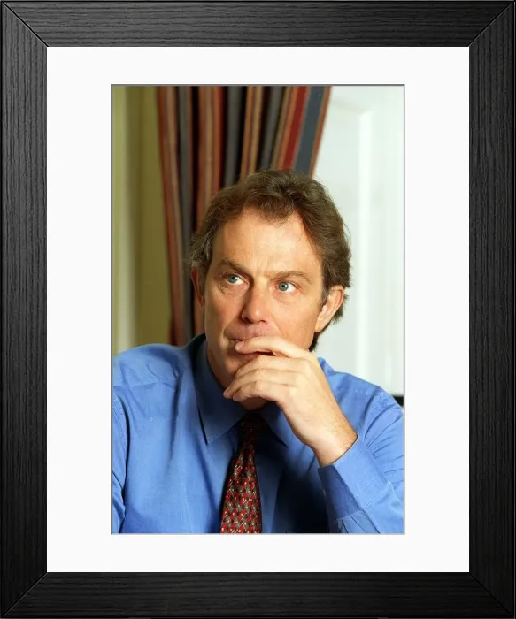 Framed Print : Tony Blair Britains Prime Minister January 1999 at No 10 Downing Street deep in thought Framed Print : Tony Blair Britains Prime Minister January 1999 at No 10 Downing Street deep in thought