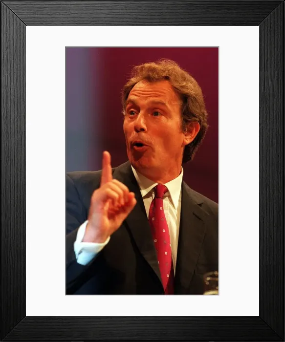 Framed Print : Tony Blair Prime Minister making a speech September 1998 at the Labour Party Conference