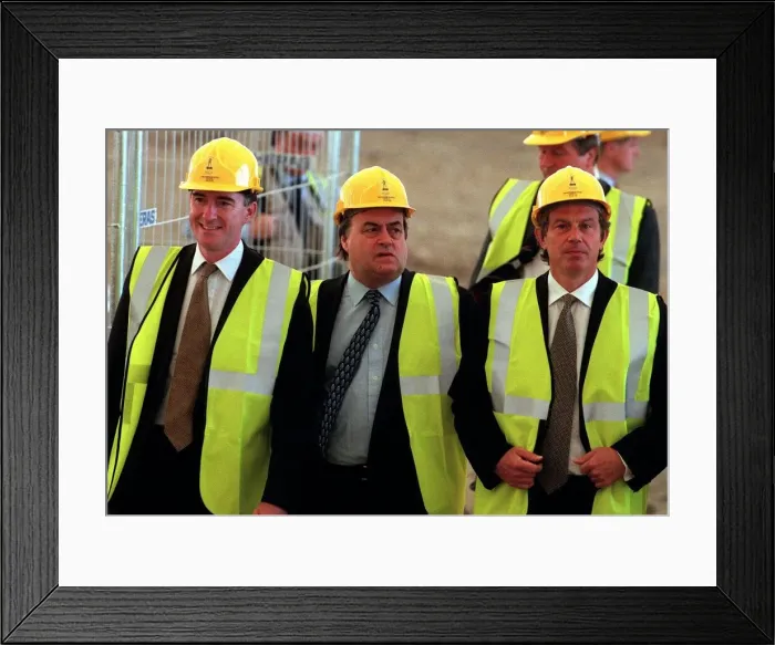 Framed Print : Tony Blair, Peter Mandelson and John Prescott attend the topping out cermoney Framed Print : Tony Blair, Peter Mandelson and John Prescott attend the topping out cermoney