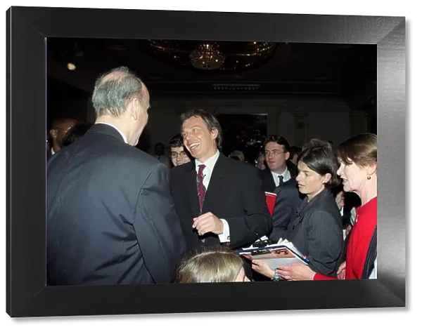 Tony Blair at the Grosvenor Hotel where he was meeting prospective members of the Labour