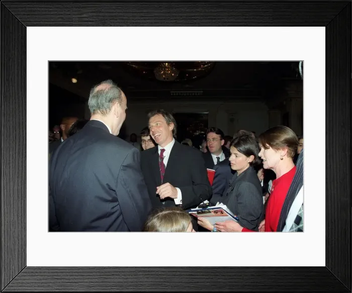 Framed Print : Tony Blair at the Grosvenor Hotel where he was meeting prospective members of the Labour Framed Print : Tony Blair at the Grosvenor Hotel where he was meeting prospective members of the Labour