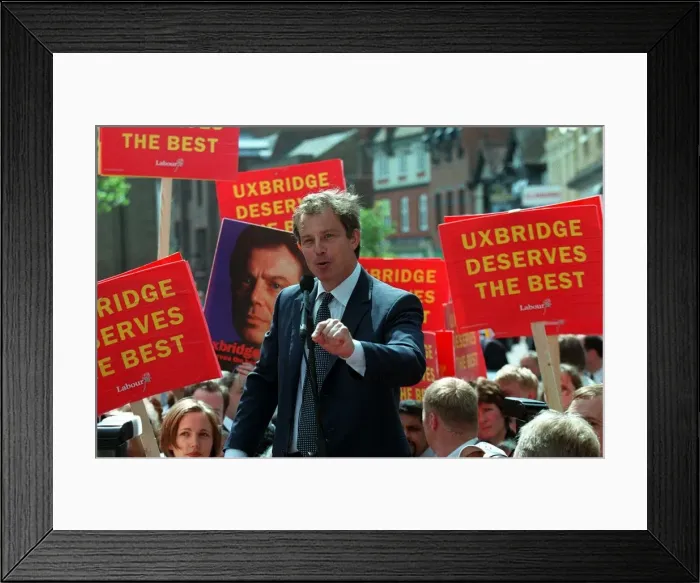Framed Print : Tony Blair in Uxbridge 25 July 1997, on the By Election Campaign Trail in Uxbridge Framed Print : Tony Blair in Uxbridge 25 July 1997, on the By Election Campaign Trail in Uxbridge