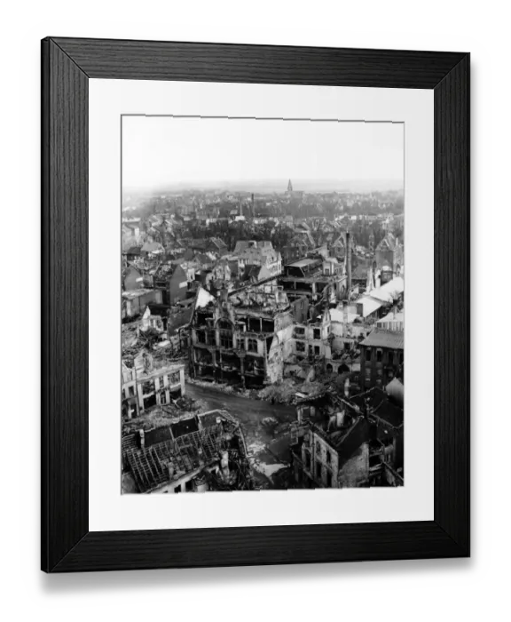 Framed Print : WW2 Ruins of Neuss Germany captured by the US 9th Army - Dusseldorf can be seen in Framed Print : WW2 Ruins of Neuss Germany captured by the US 9th Army - Dusseldorf can be seen in