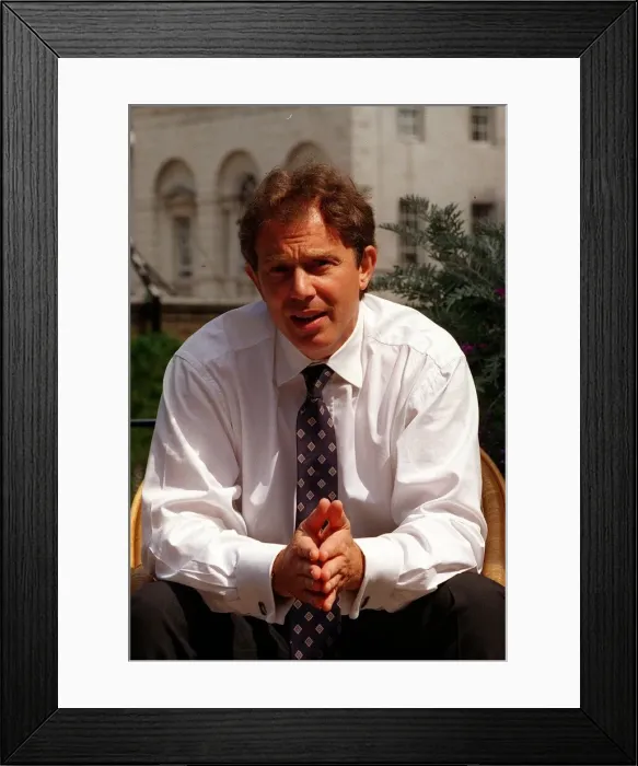 Framed Print : Tony Blair Prime Minister at Downing Street July 1997 during interview Framed Print : Tony Blair Prime Minister at Downing Street July 1997 during interview