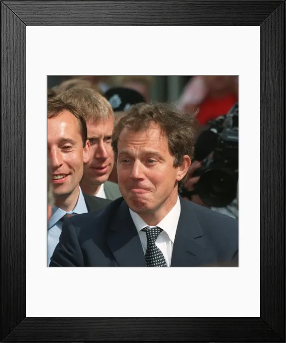 Framed Print : Tony Blair with Andy Slaughter in Uxbridge 26 July 1997 Framed Print : Tony Blair with Andy Slaughter in Uxbridge 26 July 1997