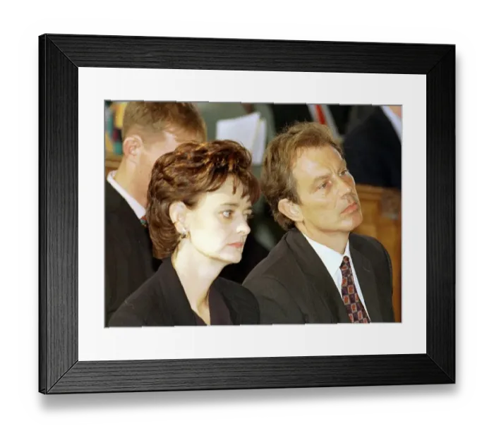 Framed Print : Tony and Cherie Blair at St Peters Church Brighton Sept September 1997