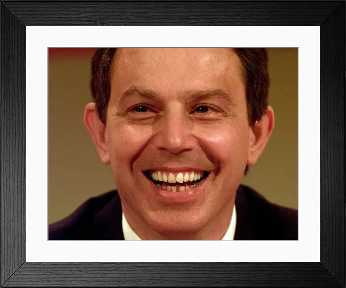 Framed Print : Tony Blair Labour Party leader at this mornings press conference in London