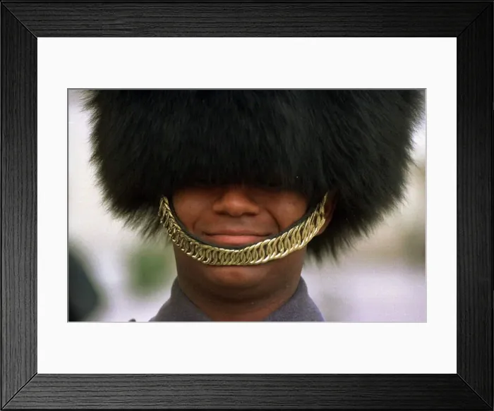 Framed Print : Sergeant Peters at Wellington Barracks to help promote ethnic minority recruiting in