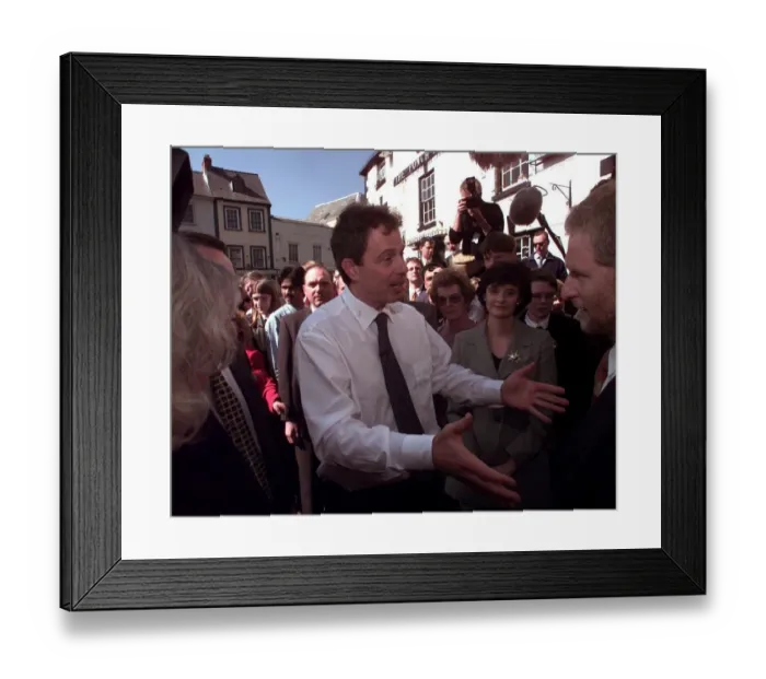 Framed Print : Tony Blair Labour Party Leader in Monmouth during the April 1997 General Election