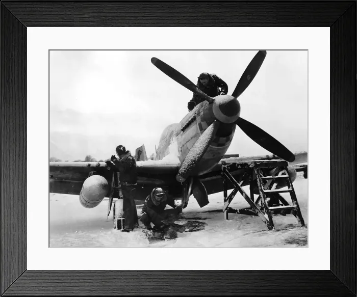 Framed Print : WW2 North American P51 Mustang January 1945 being maintained by the ground repair Framed Print : WW2 North American P51 Mustang January 1945 being maintained by the ground repair