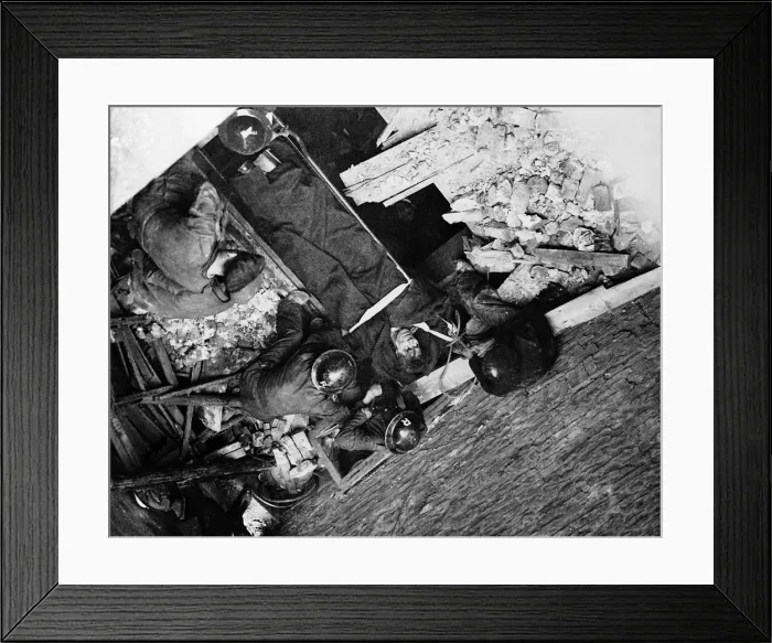 Framed Print : A man is rescued from under rubble after seventeen hours Framed Print : A man is rescued from under rubble after seventeen hours