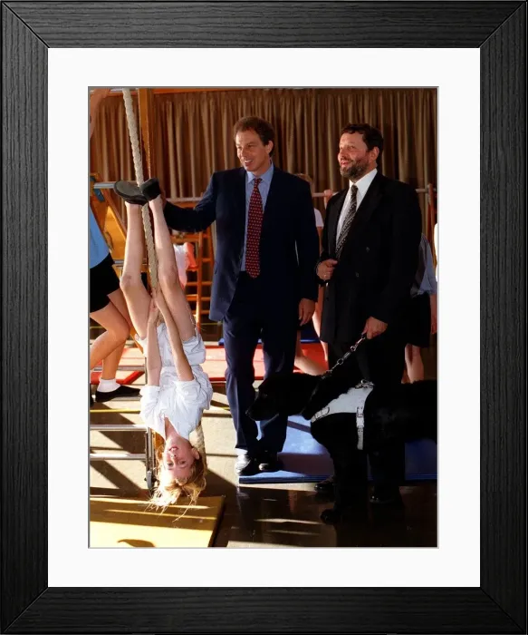 Framed Print : Tony Blair, David Blunkett and Dog Lucy Oct 1, September 1997 Framed Print : Tony Blair, David Blunkett and Dog Lucy Oct 1, September 1997