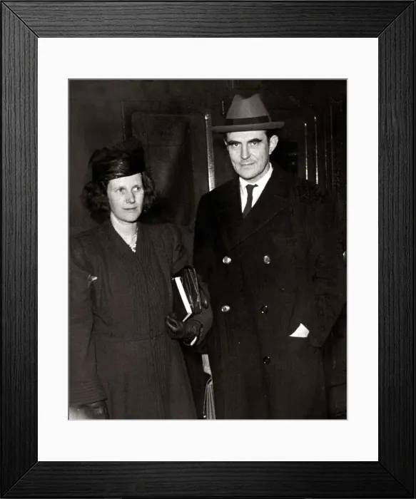 Framed Print : The New American Ambassador John Winant with his wife on arrival in England circa March Framed Print : The New American Ambassador John Winant with his wife on arrival in England circa March