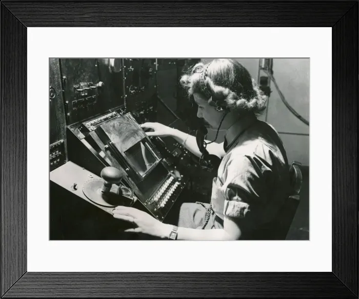 Framed Print : Radar Operator August 1945 WaF Radar Operator - Pictured airwoman plotting Framed Print : Radar Operator August 1945 WaF Radar Operator - Pictured airwoman plotting