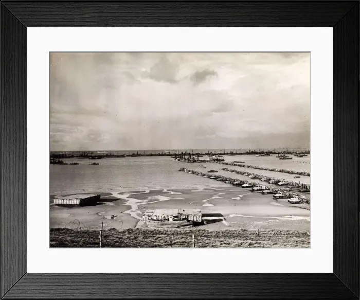Framed Print : World War II Invasion of France - Operation Overlord The Mulberry harbour at Gold