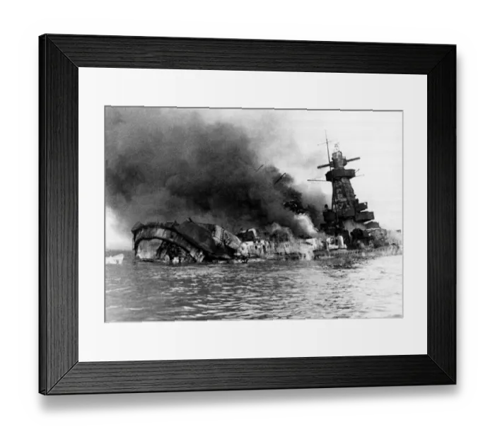 Framed Print : German pocket battleship Graf Spee sinking War WW2 ship being sunk Scuppered Framed Print : German pocket battleship Graf Spee sinking War WW2 ship being sunk Scuppered