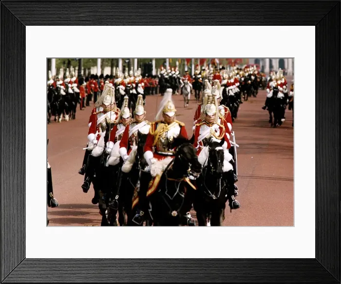 Framed Print : Army Regiments Household Cavalry marching in formation for the state visit of President Framed Print : Army Regiments Household Cavalry marching in formation for the state visit of President