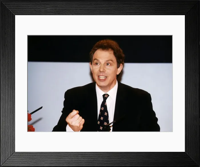 Framed Print : Tony Blair Labour Party leader at Press Conference after Election result was announced Framed Print : Tony Blair Labour Party leader at Press Conference after Election result was announced