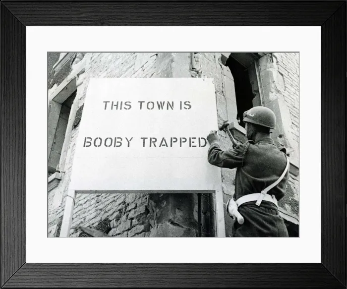 Framed Print : World War II Invasion of France D-day + 56 A Canadian military policeman seen here Framed Print : World War II Invasion of France D-day + 56 A Canadian military policeman seen here