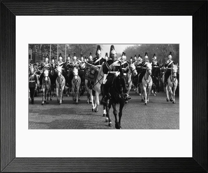 Framed Print : Army Household Cavalry march through the streets of Paris France on their way to lay a Framed Print : Army Household Cavalry march through the streets of Paris France on their way to lay a