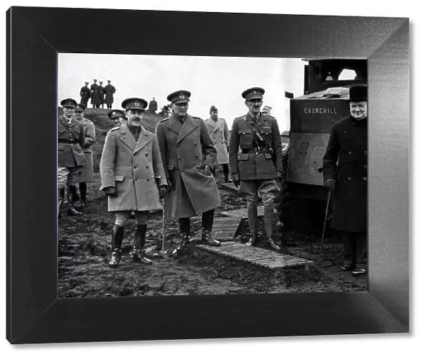 Winston Churchill Prime Minister at Tank demonstration February 20th 1941 Mr
